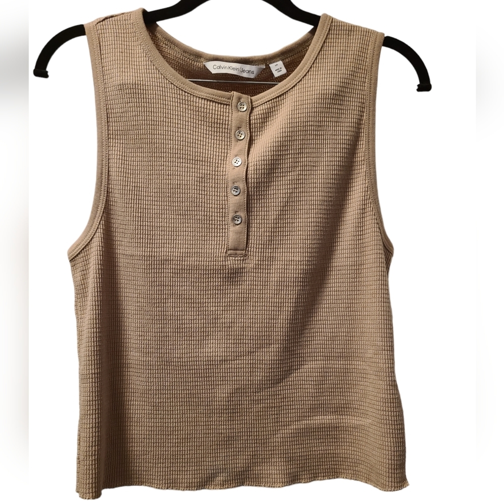 Calvin Klein Jeans waffle knit tank M